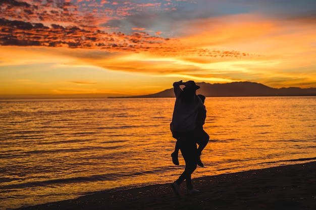 ilhouetted Couple Against the Sunset