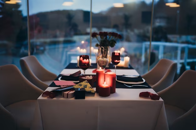 Romantic Restaurant Table Setup